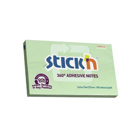 Sticky note pad, 76x127 mm, 100 sheets, STICK N, green