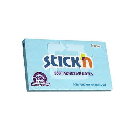 Sticky note pad, 76x127 mm, 100 sheets, STICK N, blue
