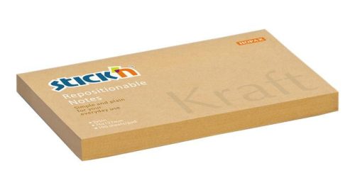 Sticky note pad, 76x127 mm, 100 sheets, STICK N "Kraft Notes", brown