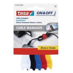   Kábelkötegelő, tépőzáras, TESA "On&Off", vegyes színek