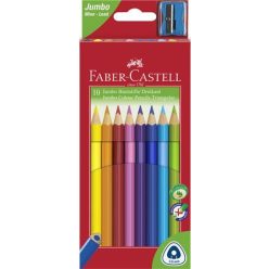   Színes ceruza készlet, háromszögletű, FABER-CASTELL "Jumbo", 10 különböző szín
