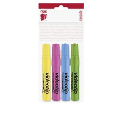   Szövegkiemelő készlet, 1-4 mm, ICO "Videotip", 4 különböző szín