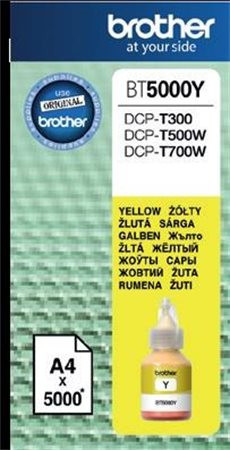 BT5000Y Ink for DCP T-300, 500W, 700W printers, BROTHER, yellow, 5k