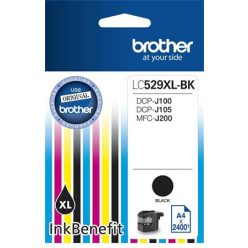   LC529XLB Tintapatron DCP-J100, J105 nyomtatóhoz, BROTHER, fekete, 2400 oldal