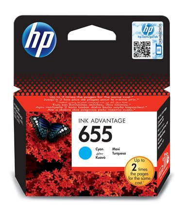 CZ110E Ink cartridge for Deskjet Ink Advantage 3520 series printers, HP 655, cyan, 600 pages