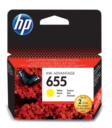 CZ112E Ink cartridge for Deskjet Ink Advantage 3520 line printers, HP 655, yellow, 600 pages