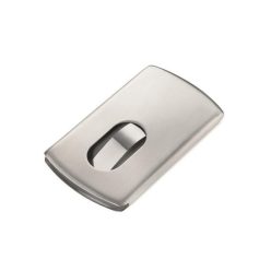   Business card holder wallet, metal, 12 pcs, TROIKA "Slide"
