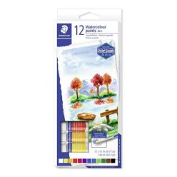   Akvarell festék, tubusos, STAEDTLER "8880", 12 különböző szín