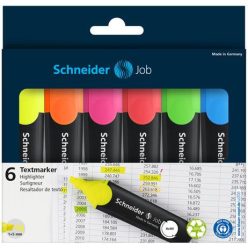   Szövegkiemelő készlet, 1-5 mm, SCHNEIDER "Job 150", 6 különböző szín