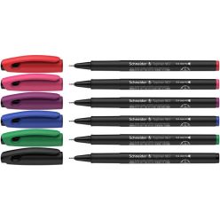   Needle felt set 0,4 mm, SCHNEIDER "Topliner 967", 6 different colours