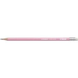   Grafitceruza radírral, HB, hatszögletű, STABILO "Swano Pastel", pink