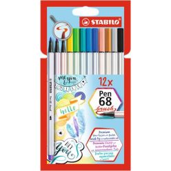   Brush pen set STABILO "Pen 68 brush", 12 different colours