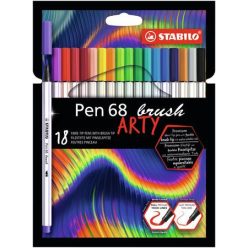   Brush pen set STABILO "Pen 68 brush ARTY", 18 different colours