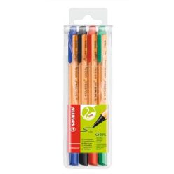   Rostirón készlet, 0,8 mm, STABILO "Greenpoint", 4 különböző szín