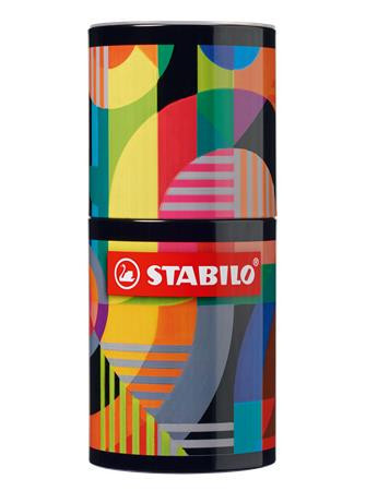 Cylindrical metal box, 1 mm, STABILO "Pen 68 ARTY", 45 different colours