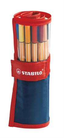 Set of needle felt pins, 0.4 mm, screw-on set, STABILO "Point 88", 25 different colours