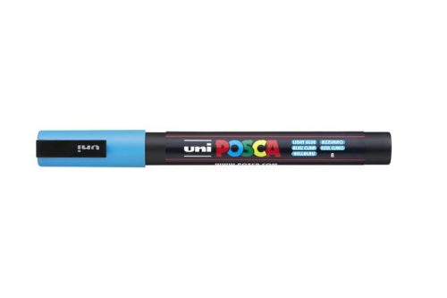 Dekormarker, 0,9-1,3 mm, UNI "Posca PC-3M", világoskék