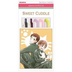   Írószer készlet, ZEBRA "Manga Set, Sweet cuddle", 5 darabos
