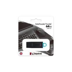   Pendrive, 64GB, USB 3.2, KINGSTON "DataTraveler Exodia", fekete-kék