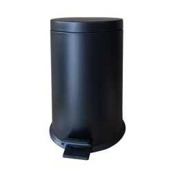 Pedálos szemetes, fém, 16 l, kivehető vödörrel, fekete