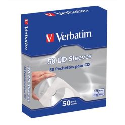   CD/DVD boríték, papír, ablakos, bebújtatós fül, VERBATIM, fehér