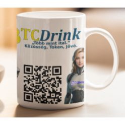 Btcdrink fehér ajándékbögre 3dl